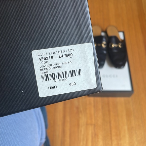 GUCCI Princetown Black Leather Slides - Picture 2 of 7